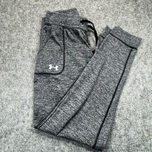 Under Armour Joggers Men's Small Gray Black Elastic Waist High Rise Loose Fit‎